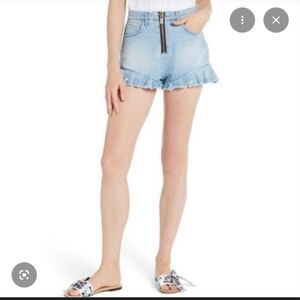MSGM Denim Ruffle Shorts Exposed Zipper size IT40